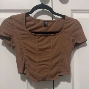 Brown crop top